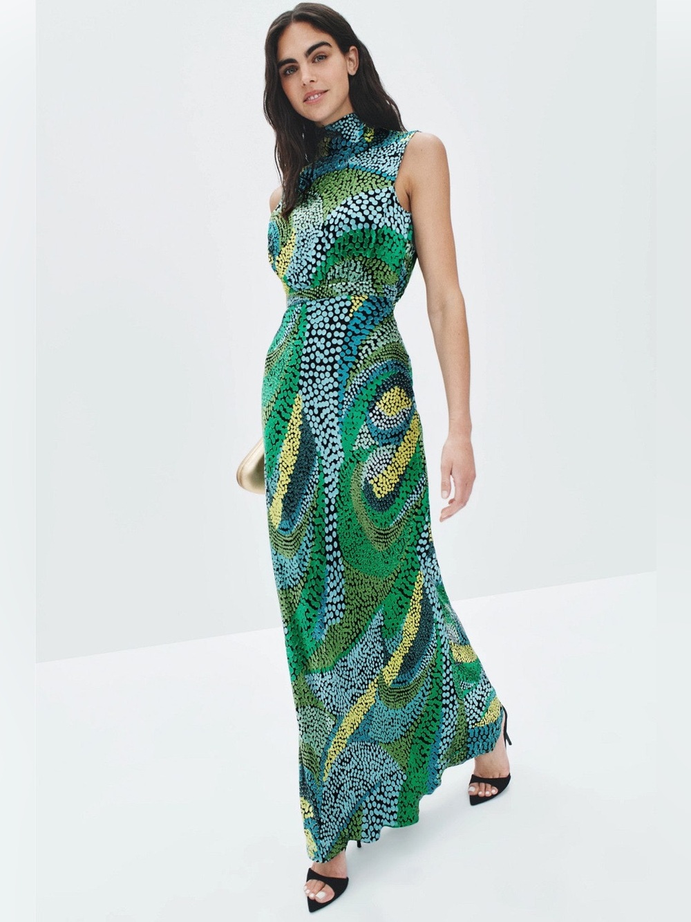 Saloni Fleur Dot Print Dress